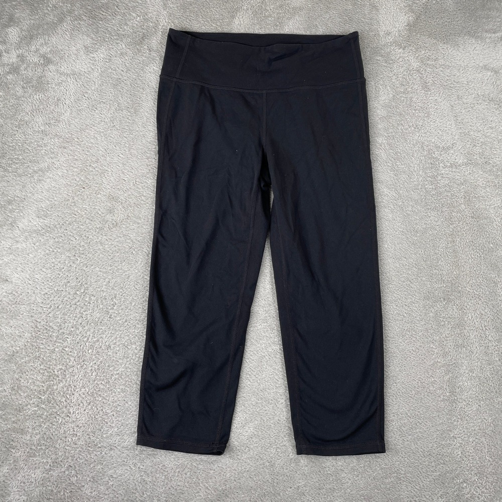 Athleta Leggings Womens Medium Black Be Free Capri Yoga Running Workout Active